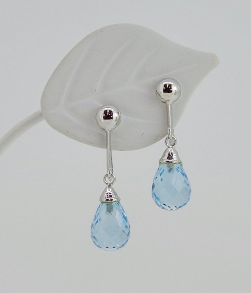 画像7: Pt900ブリオレットブルートパーズイヤリング (7)