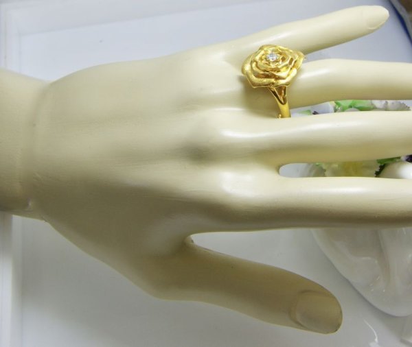 画像6: SV925/CZ ローズリング (6)