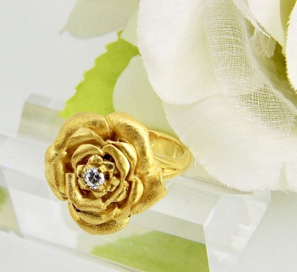 画像9: SV925/CZ ローズリング (9)