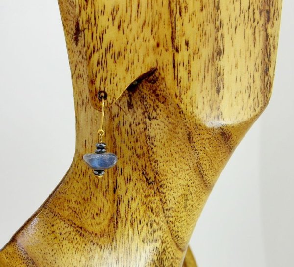 画像8: K18ラブラドライト×ヘマタイトピアス (8)