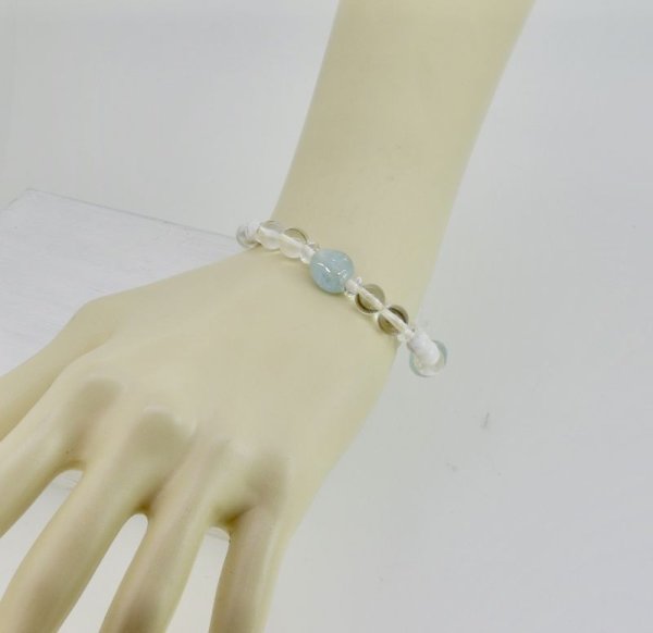 画像6: アクアマリン・ハウライト&水晶 ブレスレット (6)