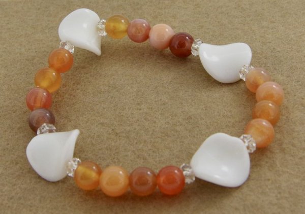 画像6: カーネリアン×シンセイチックアゲートブレスレット (6)