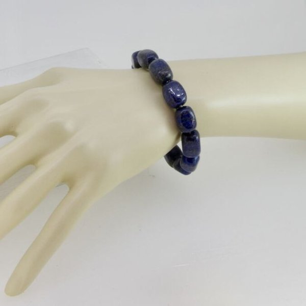 画像7: ラピスラズリタンブルブレスレット (7)