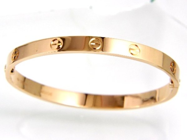 画像2: カルティエ・ピンクゴールドラブブレスのサイズ直し、ネジ山修復 (2)