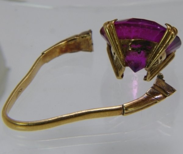 画像9: K18赤紫色石リングをペンダントにカスタマイズ (9)