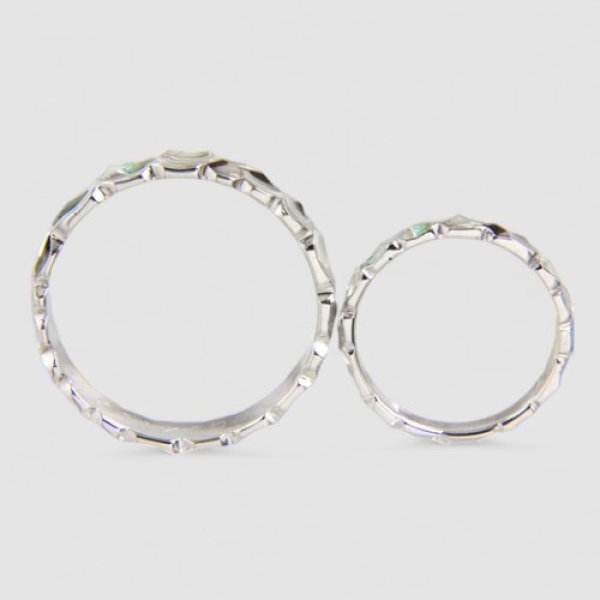 画像5: 【オーダー制作例】シルバー製の鎚目(つちめ)ペアリング (5)