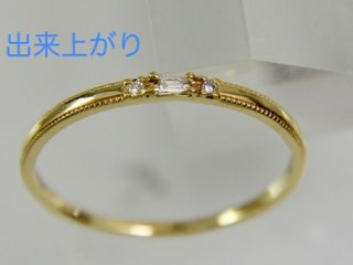 K18WG（ホワイトゴールド）ブラウンダイヤ入りリングの新品仕上げ例