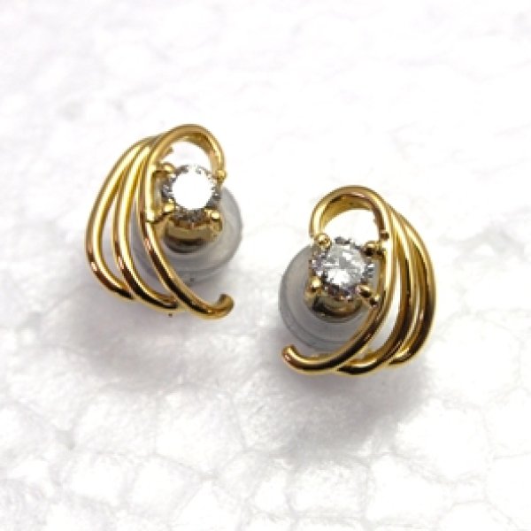 画像2: K18ダイヤモンドイヤリングをピアスにリフォーム例 (2)