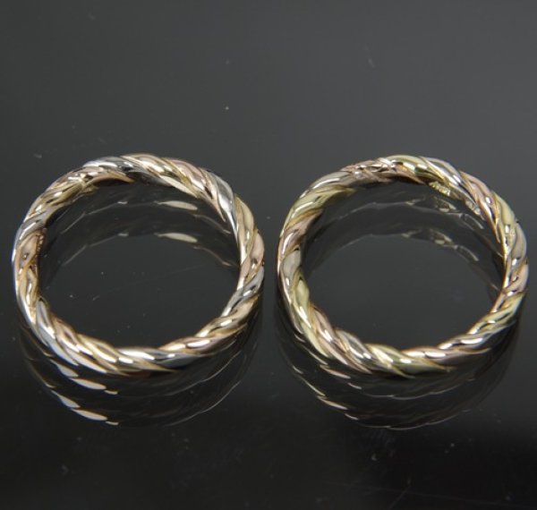 画像7: K18スリーカラーロープリングのサイズ直し (7)