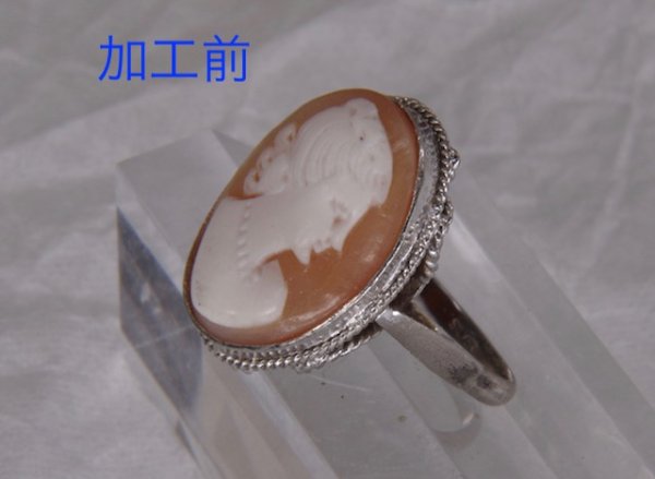 画像7: シルバー枠のカメオリングを金メッキ加工 (7)