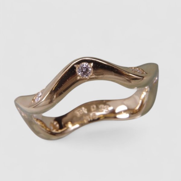 画像5: K18ダイヤモンドリング制作 (5)