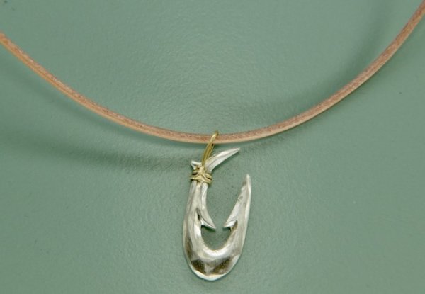 画像12: シルバー/K18 縄文釣り針 小 (12)