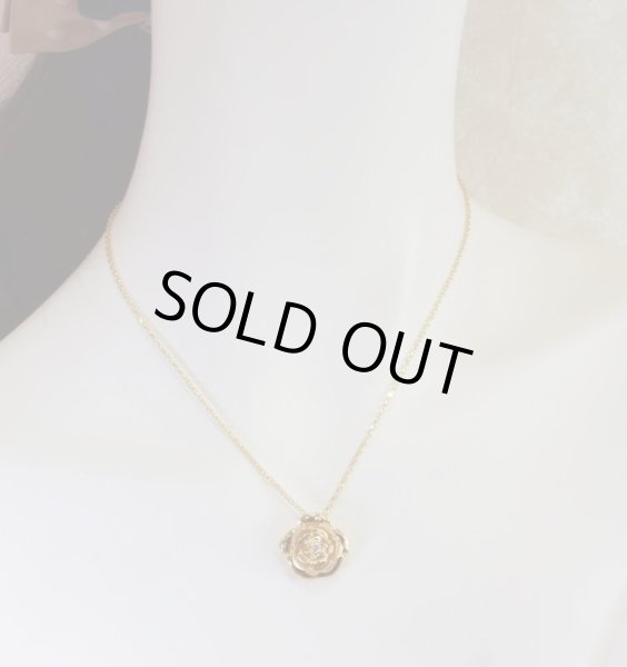 画像4: バラペンダントネックレスK18イエローゴールド (4)