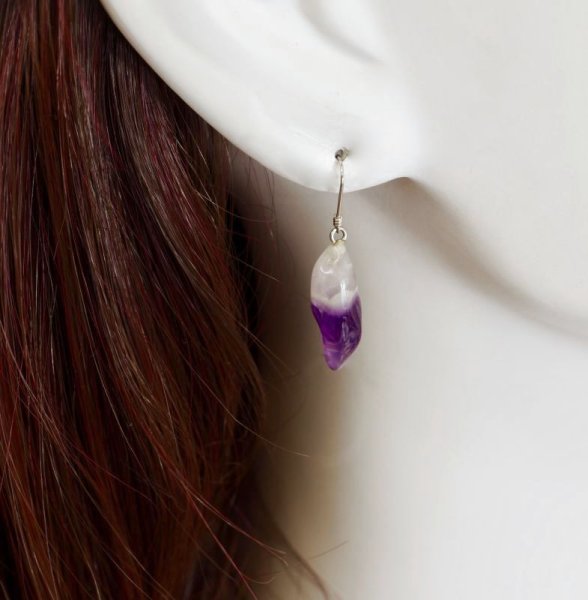 画像8: K14WGナチュラルシェープアメシストピアス (8)