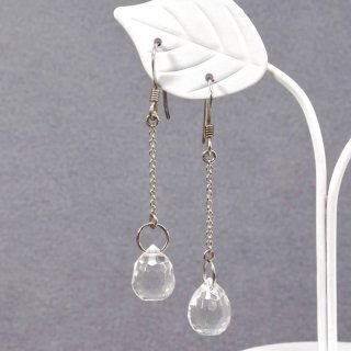 K18ブリオレットカット水晶ピアス ◇ベル宝飾オンラインショップ ◇