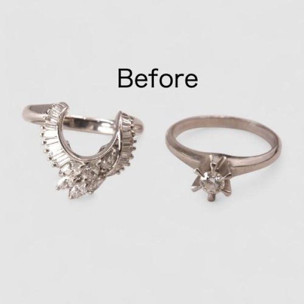 画像7: 【オーダー制作例】お母様のダイヤリング2本をリフォームした婚約指輪 (7)