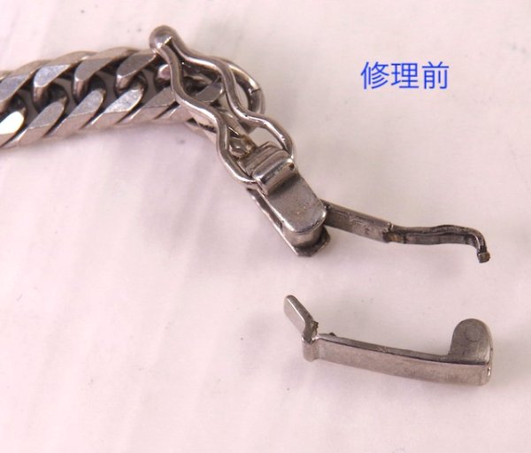 画像7: ☆Pt850ダブル喜平ネックレスの中折れ式クラスプ修理☆ (7)