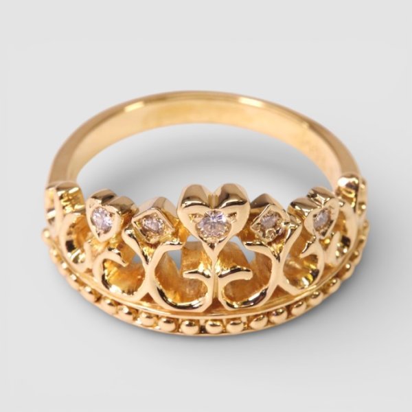 画像4: 【オーダー例】持ち込み素材で作るK18ダイヤ入りティアラリング (4)