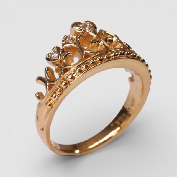 画像3: 【オーダー例】持ち込み素材で作るK18ダイヤ入りティアラリング (3)