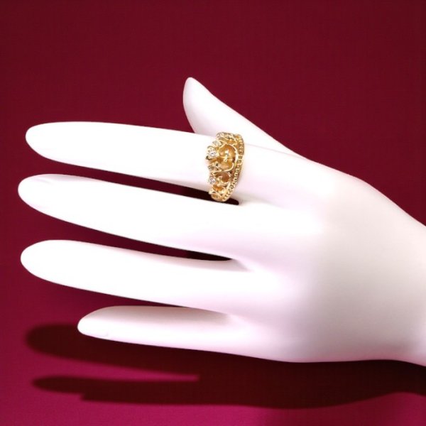 画像5: 【オーダー例】持ち込み素材で作るK18ダイヤ入りティアラリング (5)