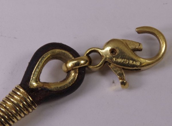 画像4: ブルガリ ホロスコープ 星座 コンビ ブラウン レザー K18ゴールドネックレスバネ交換 (4)