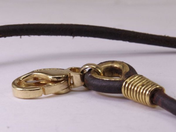 画像3: ブルガリ ホロスコープ 星座 コンビ ブラウン レザー K18ゴールドネックレスバネ交換 (3)