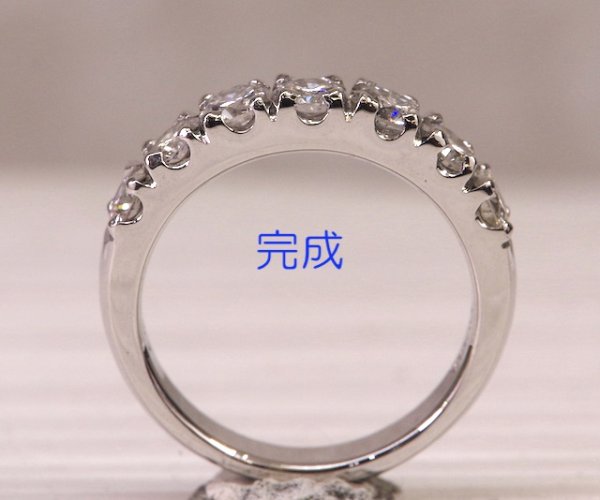 画像3: Pt900ダイヤモンドハーフエタニティリング制作 (3)