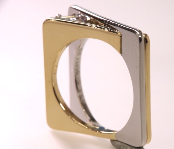 画像5: 【オーダー】Pt900/K18角ダイアモンドメンズライクリング (5)