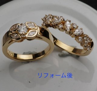 人工ダイヤモンド立て爪プラチナリング プラチナ6本爪ダイアモンドリングを日常使いのシンプルな指輪にリフォーム