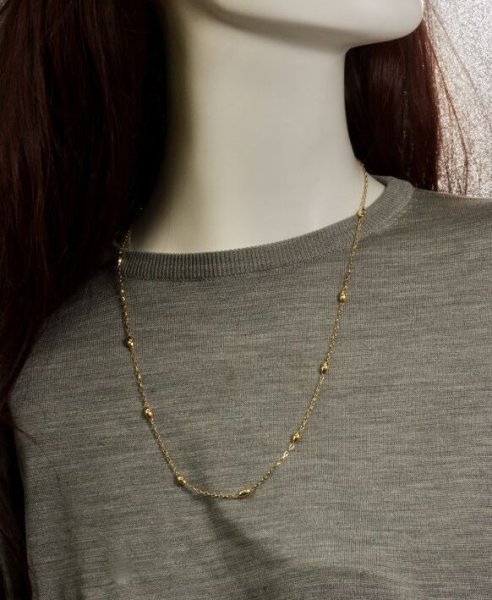 画像6: K18アーモンドパーツ ステーションネックレス (6)