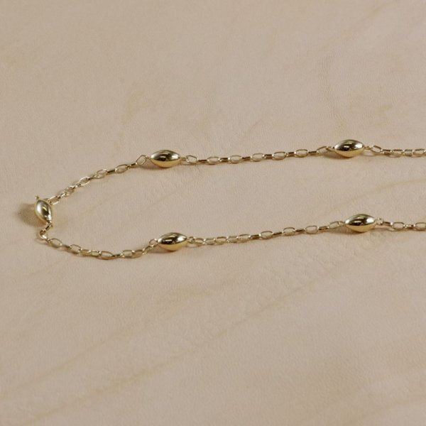 画像4: K18アーモンドパーツ ステーションネックレス (4)