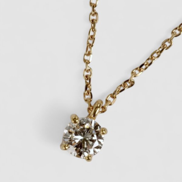 画像3: K18 1粒ダイヤモンドネックレス (3)