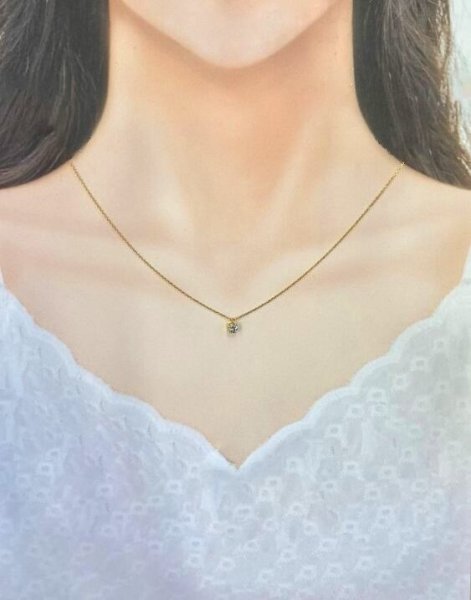 画像7: K18 1粒ダイヤモンドネックレス (7)