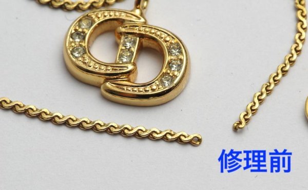 画像5: 【修理例】切れたDior(ディオール)ロゴ ネックレス の溶接 (5)