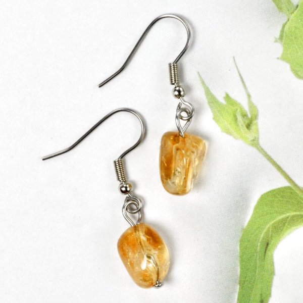 画像3: シトリンタンブル ステンレスピアス (3)