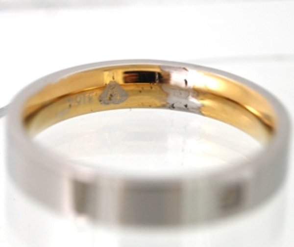 画像4: 【修理】316ステンレス(内側金メッキ)リングのサイズ直し例 (4)