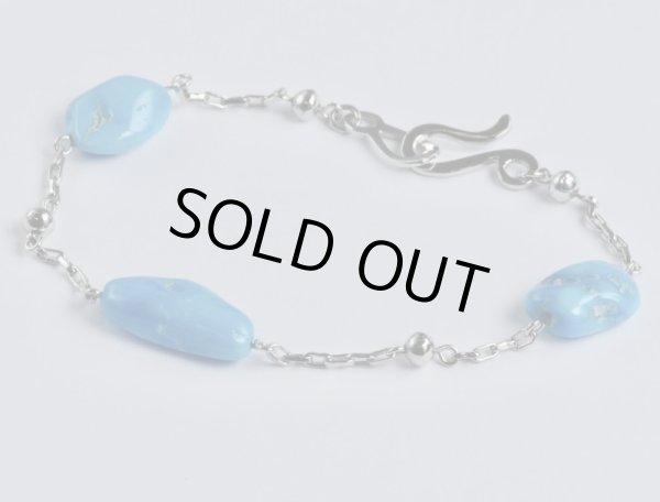 画像3: Pt900 アリゾナターコイズブレスレット (3)