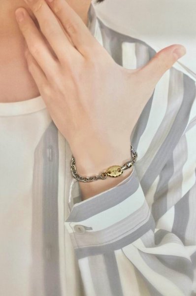 画像7: SVダイヤモンド 入りブレスレット K18プレート付 (7)