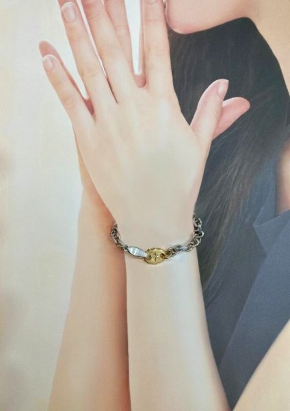 画像6: SVダイヤモンド 入りブレスレット K18プレート付 (6)