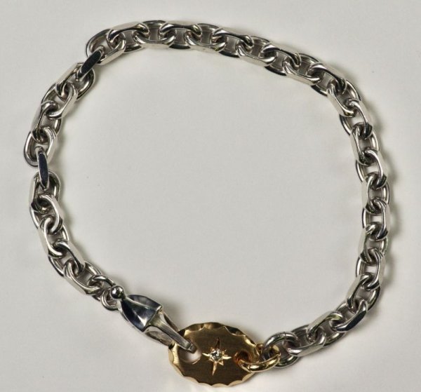 画像4: SVダイヤモンド 入りブレスレット K18プレート付 (4)