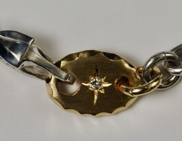 画像2: SVダイヤモンド 入りブレスレット K18プレート付 (2)