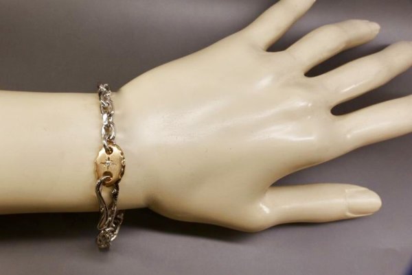 画像5: SVダイヤモンド 入りブレスレット K18プレート付 (5)