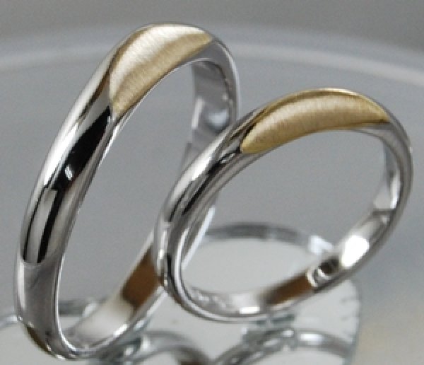 画像3: 【オーダー】【ペア・ブライダル】【参考商品】Pt900/K18オリジナルデザインマリッジリング(ハーフムーン) (3)