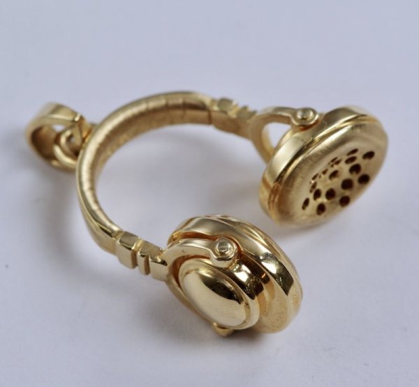 画像6: ★再入荷★SV925ヘッドホンペンダントトップ ゴールドメッキ (6)