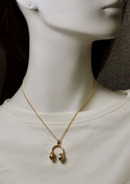 画像7: ★再入荷★SV925ヘッドホンペンダントトップ ゴールドメッキ (7)