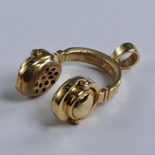 画像3: ★再入荷★SV925ヘッドホンペンダントトップ ゴールドメッキ (3)