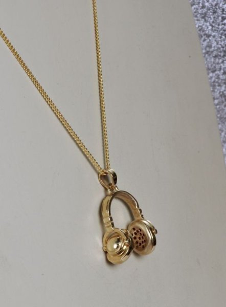 画像4: ★再入荷★SV925ヘッドホンペンダントトップ ゴールドメッキ (4)