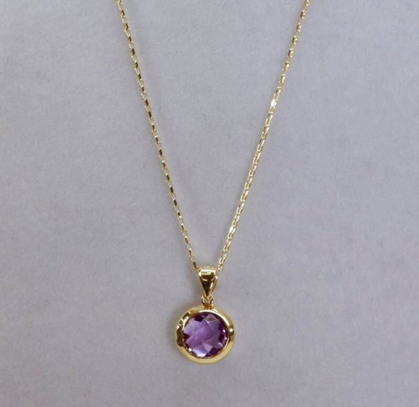 画像3: K18アメジストカットネックレス (3)