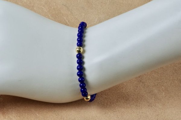 画像7: K18ボール入ラピスラズリ(アフガニスタン産)ブレスレット  12月誕生石 (7)