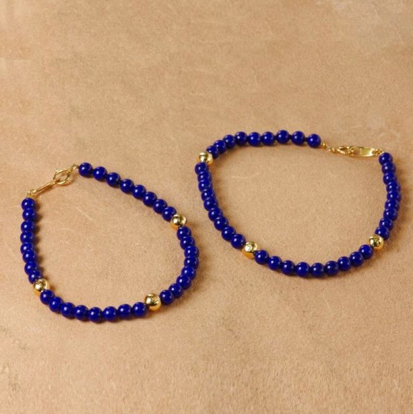 画像3: K18ボール入ラピスラズリ(アフガニスタン産)ブレスレット  12月誕生石 (3)